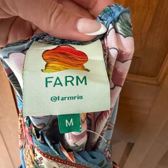 FARM Rio Blue Floral Maxi Dress with Pink & Green Botanicals - Picture 2 of 8